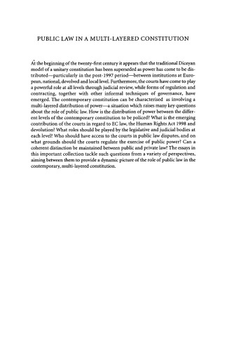 Public Law in a Multi-Layered Constitution