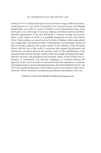 EU International Relations Law (Modern Studeis in European Law)