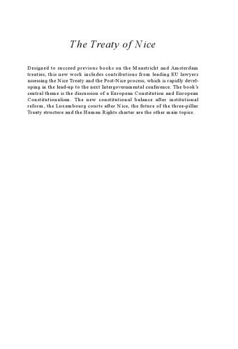 The Treaty of Nice and Beyond