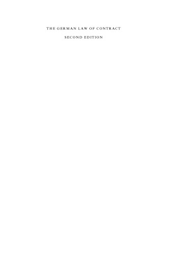 The German Law of Contract: A Comparative Treatise