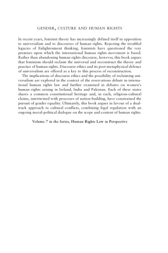 Gender, Culture and Human Rights: Reclaiming Universalism