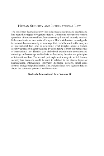 Human Security and International Law: Prospects and Problems (Studies in International Law)