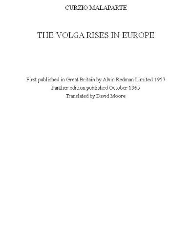 Volga Rises in Europe