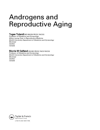 Androgens and Reproductive Aging