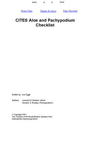 CITES Aloe & Pachypodium Checklist
