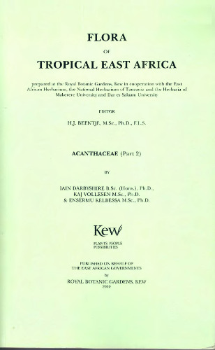 Flora of Tropical East Africa. Acanthaceae (Part 2)