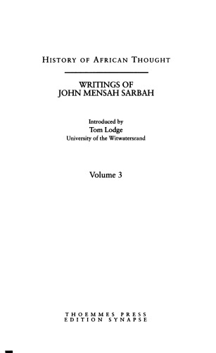 Writings of John Mensah Sarbah