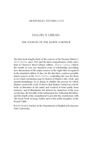 Malory's Library: The Sources of the Morte d'Arthur