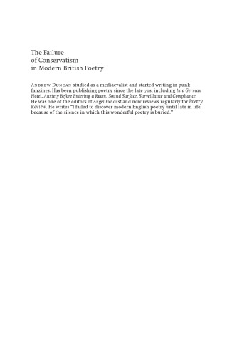The Failure of Conservatism in Modern British Poetry