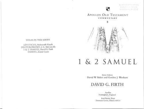 1 and 2 Samuel (Apollos Old Testament Commentary Series, Volume 8)