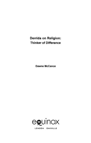 Derrida on Religion: Thinker of Difference ()