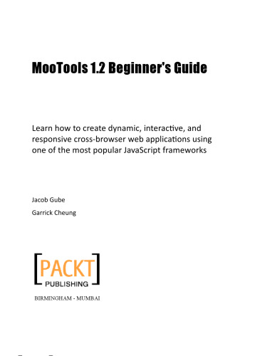 MooTools 1.2 Beginner's Guide