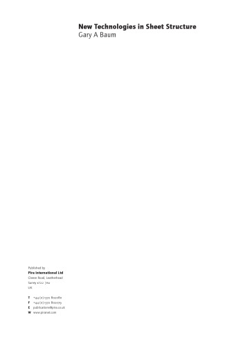 New Technologies in Sheet Structure