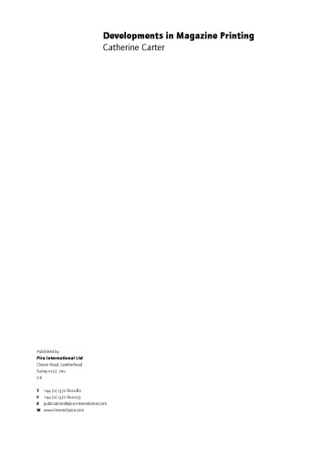 Developments in Magazine Printing
