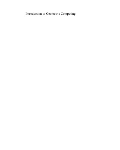 Introduction to Geometric Computing