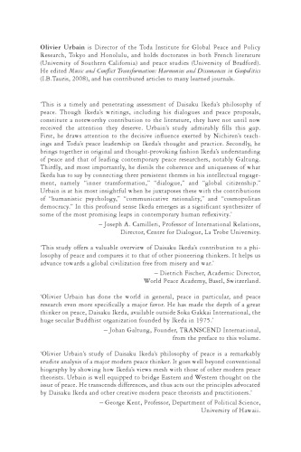 Daisaku Ikeda’s Philosophy of Peace: Dialogue, Transformation and Global Civilization