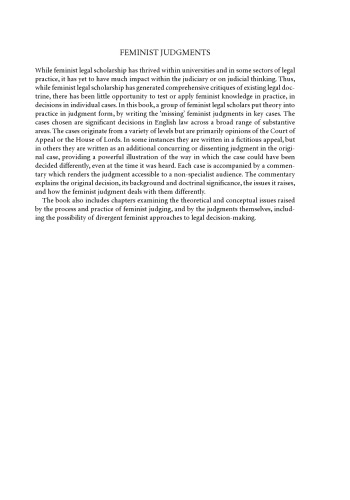 Feminist Judgments: From Theory to Practice
