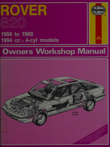 Haynes Rover 820 Owners Workshop Manual
