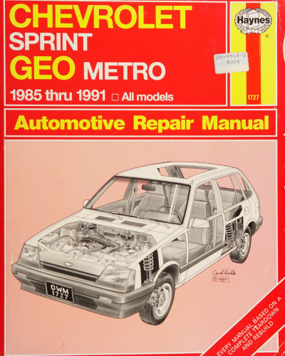 Haynes Chevrolet Sprint & Geo Metro Automotive Repair Manual