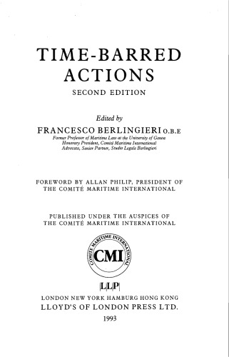 Time-barred Actions, Second Edition