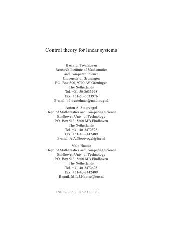 Control Theory for Linear Systems