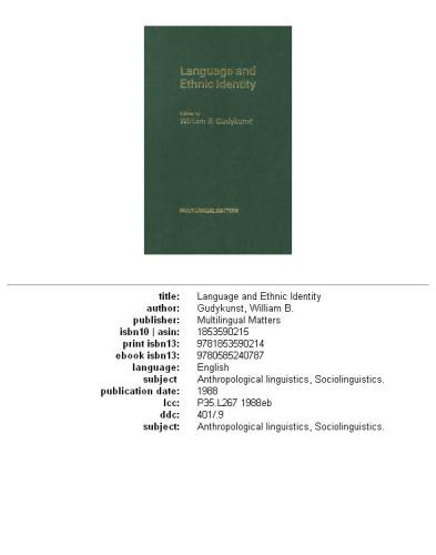 Language and ethnic identity