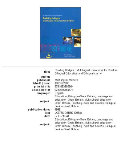Building bridges: multilingual resources for children
