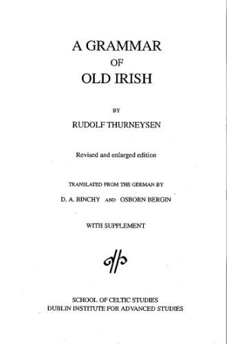 A Grammar of Old Irish