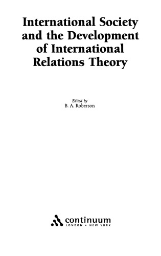 International Society and the Development of International Relations Theory