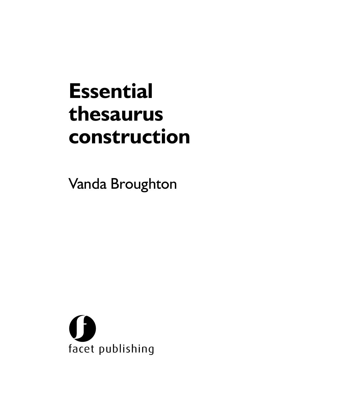 Essential Thesaurus Construction