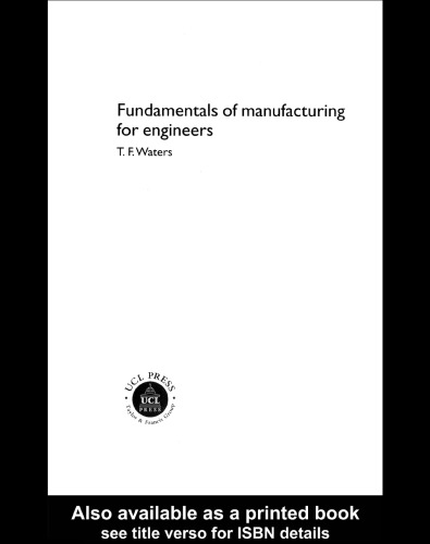 Fundamentals of Manufacturing For Engineers