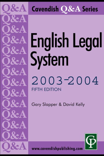 Q&A English Legal System 2003-2004 5ED (Cavendish Q & a Series)