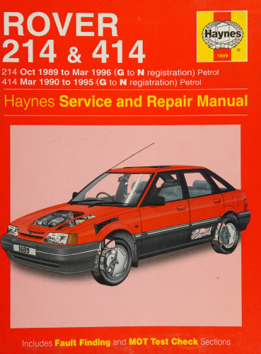 Haynes Rover 214 & 414 1989 to 1995 Service and Repair Manual