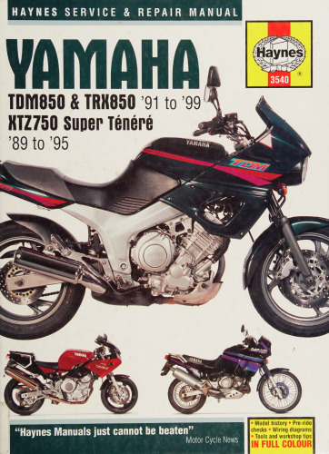 Haynes Yamaha TDM850, TRX850 & XTZ750 Service and Repair Manual