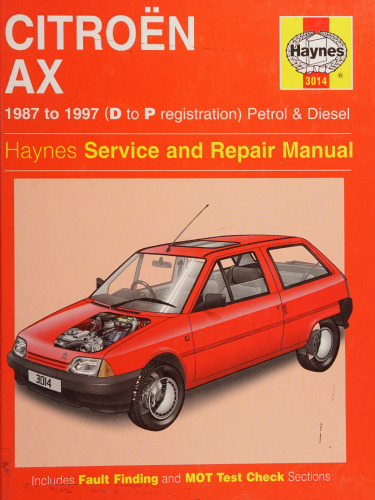 Haynes Citroen AX 1987 to 1997 Service and Repair Manual