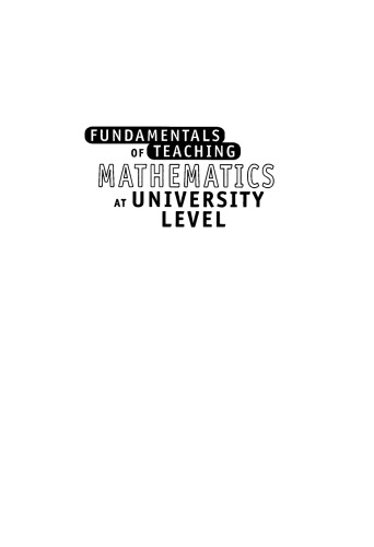 Fundamentals of teaching mathematics at university level