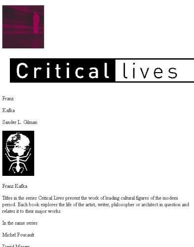 Franz Kafka (Critical Lives)