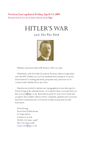 Hitler's War and The War Path
