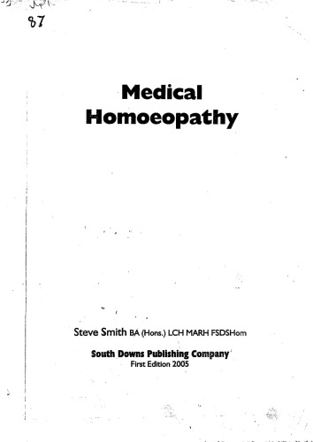Medical Homoeopathy