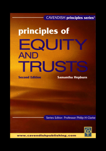 Principles of Equity and Trusts Law 2nd edition