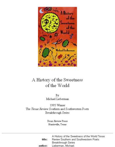 A history of the sweetness of the world
