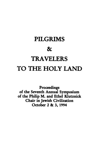 Pilgrims And Travelers To The Holy Land