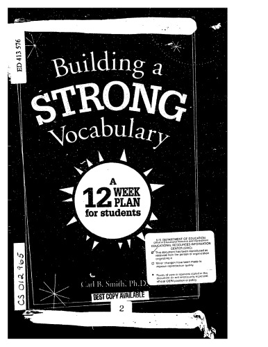 Building a Strong Vocabulary: A Twelve-Week Plan for Students