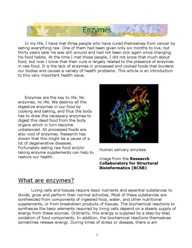 Enzymes Compilation and Raw food cure