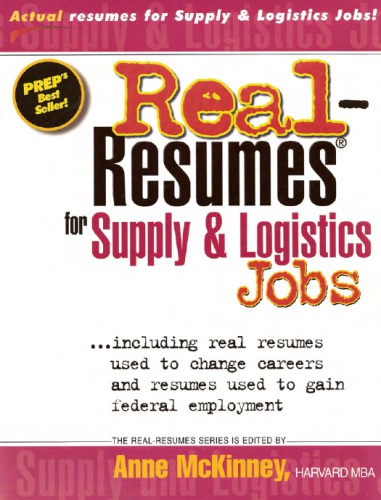 Real-Resumes for Supply Logistics Jobs