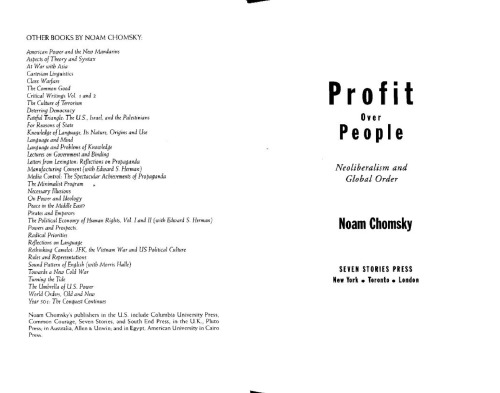 Profit over people: neoliberalism and the global order