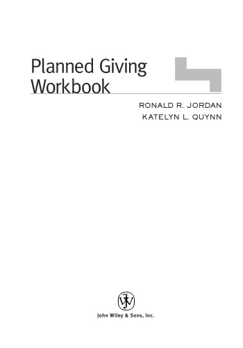 Implementation Workbook for a Local Church: Planned Giving Program