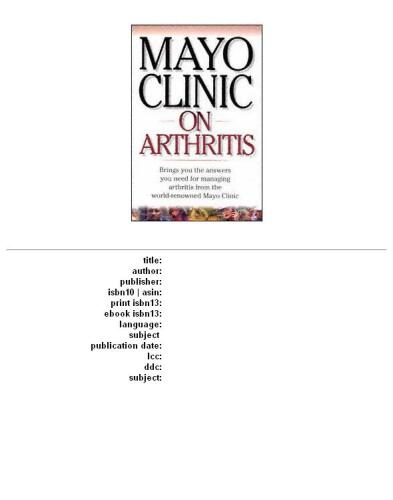 Mayo Clinic on Arthritis