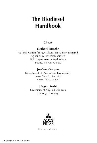 The Biodiesel Handbook