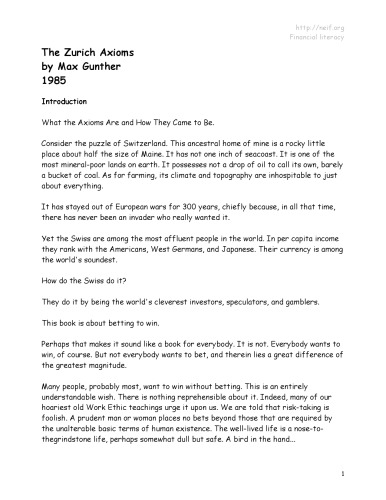 The Zurich Axioms